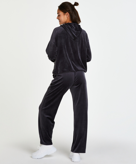 Hoodie en velours, Gris