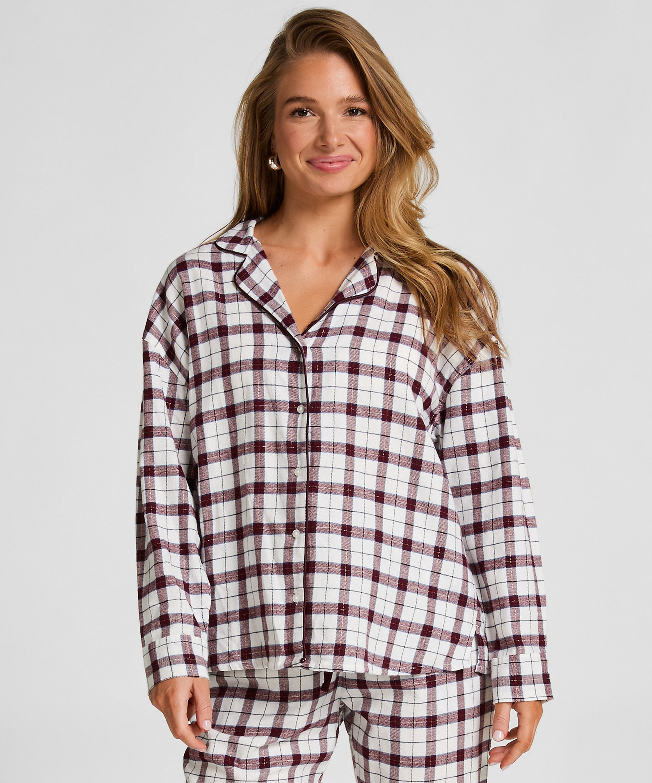 Haut de Pyjama Flanel, Blanc Haut de Pyjama Flanel, Blanc