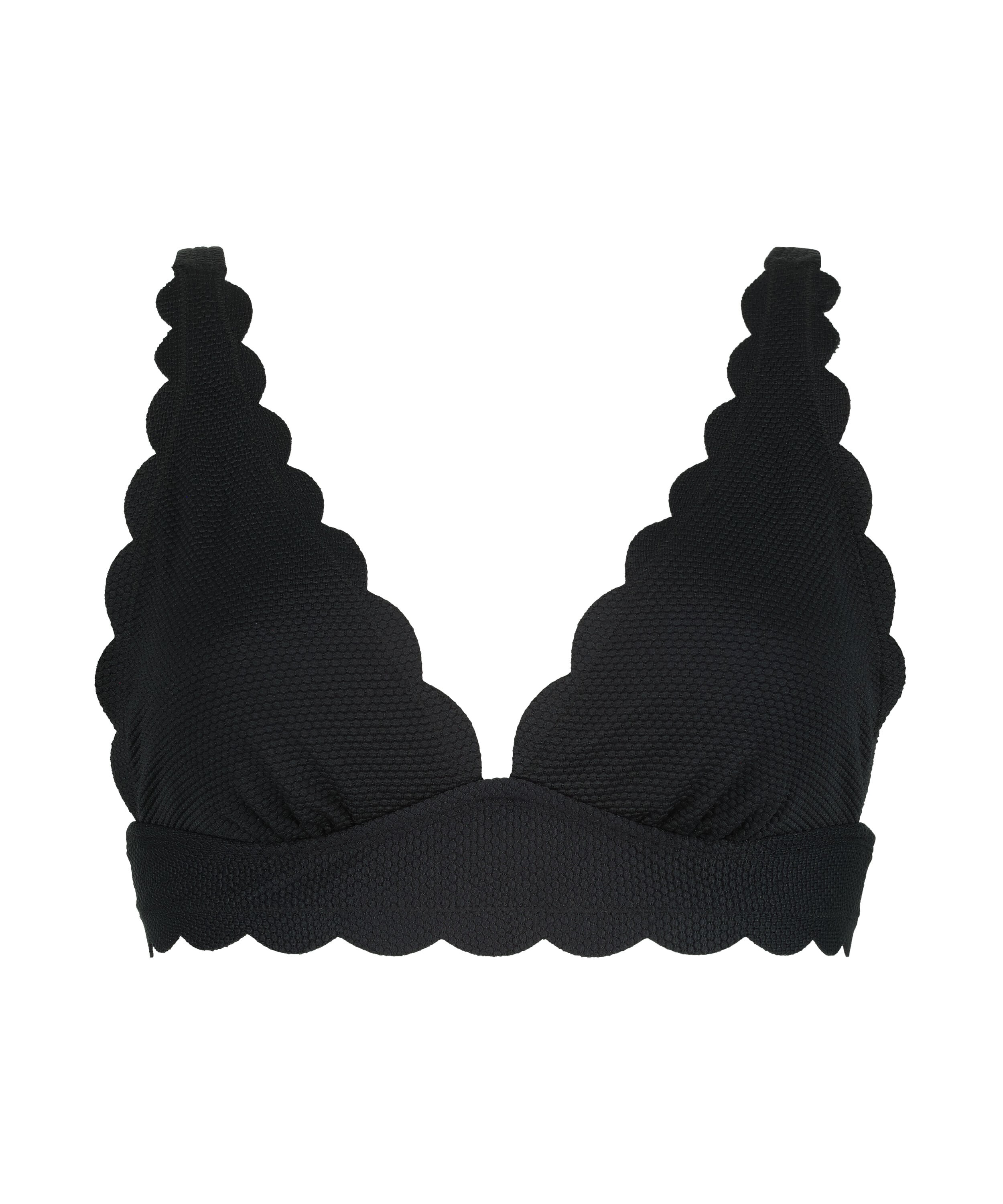 Haut de bikini Triangle Scallop, Noir Haut de bikini Triangle Scallop, Noir