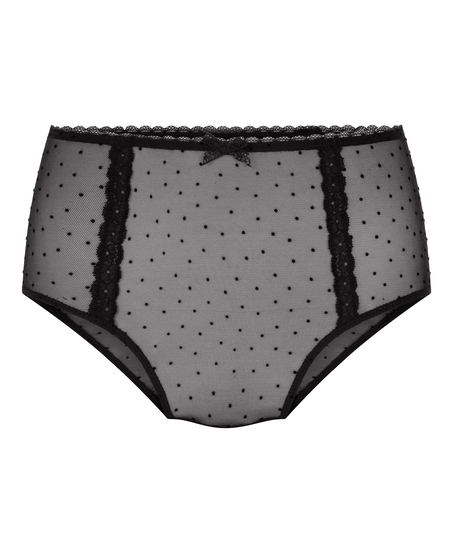 Culotte brésilienne Adeline taille haute, Noir