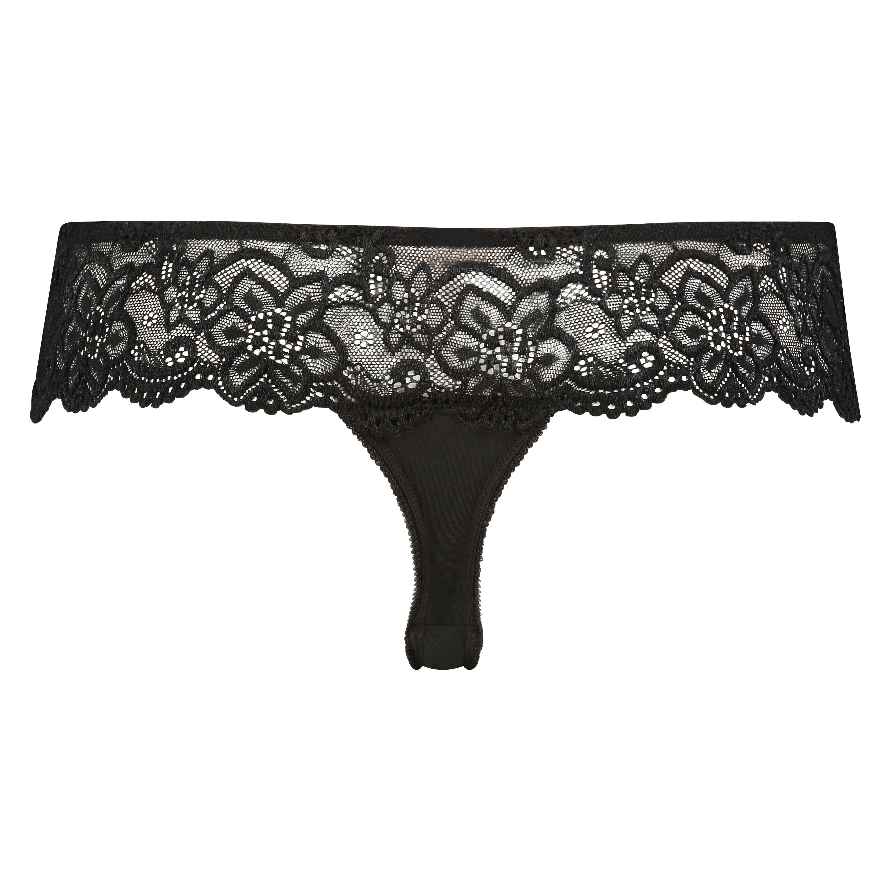 Boxer string Lace, Noir, main