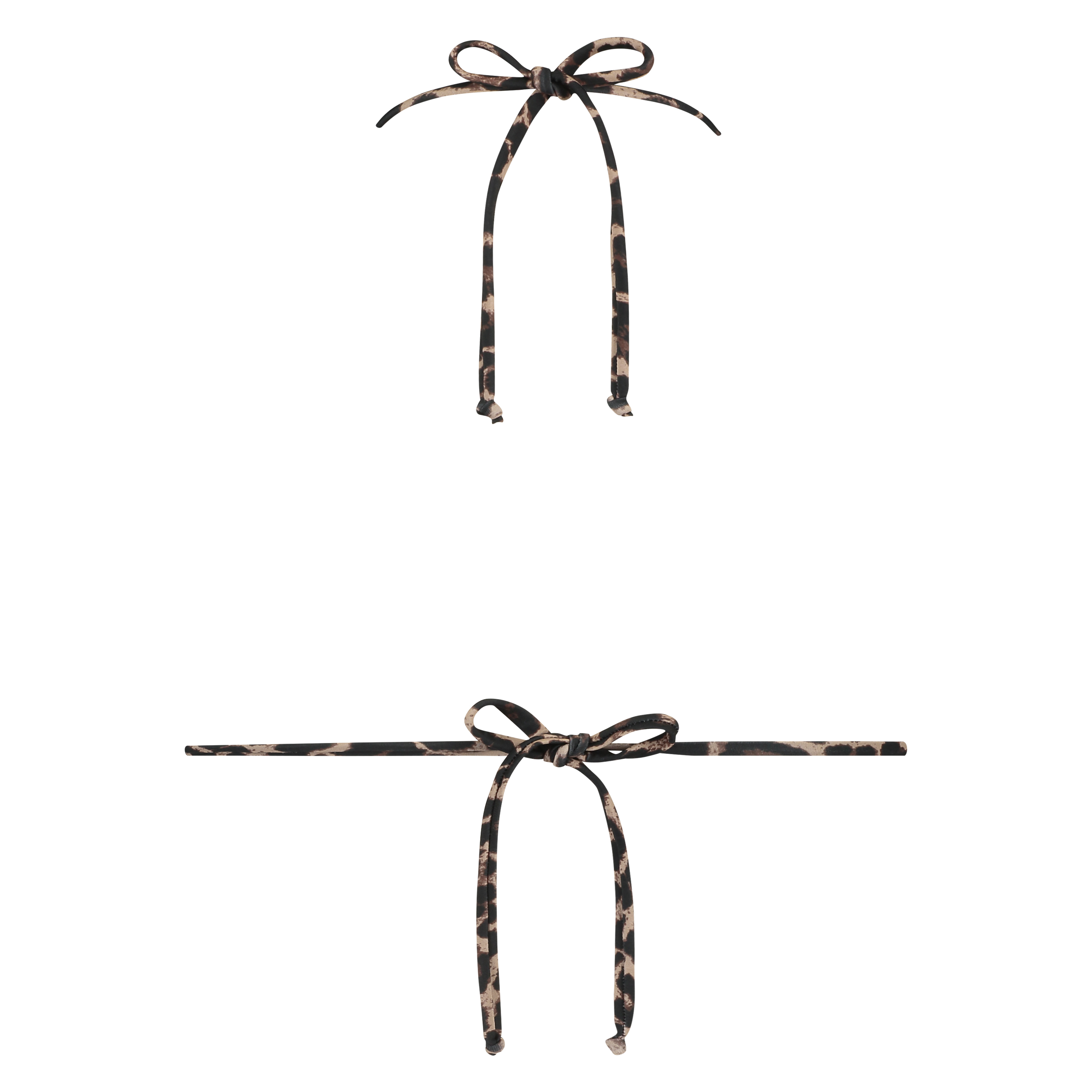 Top de bikini triangle mini Léopard, Marron, main