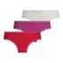 Lot de 3 slips brésilien Classics, Rouge