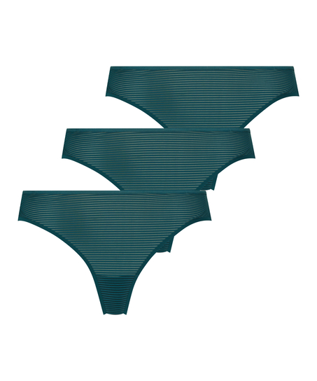 Lot de 3 strings Invisible, Vert