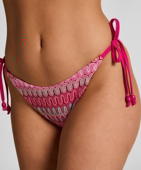 Bas de bikini à jambe haute Cali, Rose