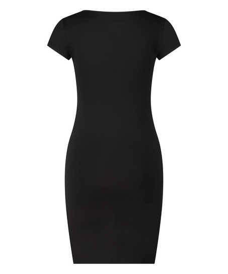 Chemise de nuit Henley, Noir