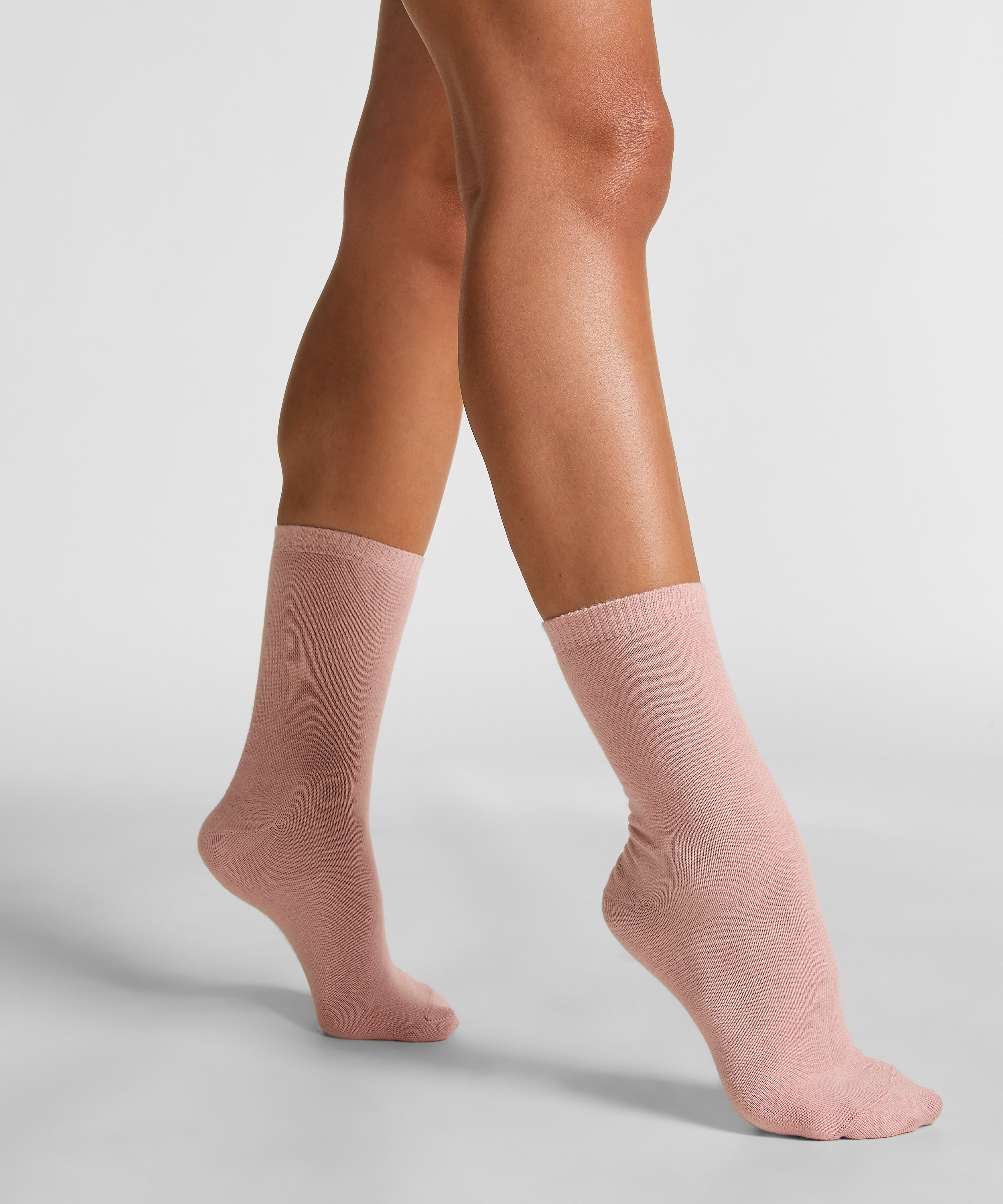 Chaussettes courtes en modal, Rose, main