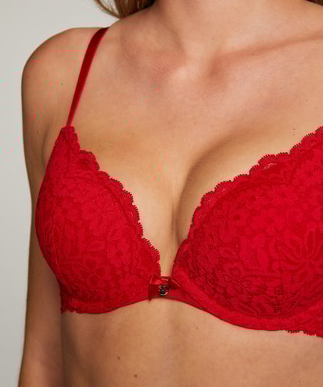 Soutien-gorge push-up à armatures rembourré Rose, Rouge