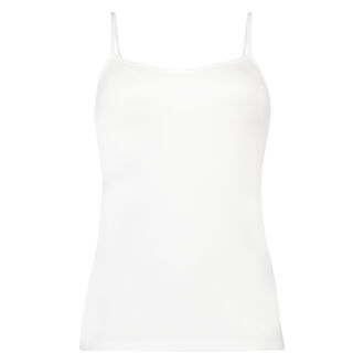 Haut sans coutures &agrave; fines bretelles, Blanc