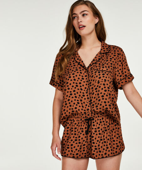 Short de pyjama, marron