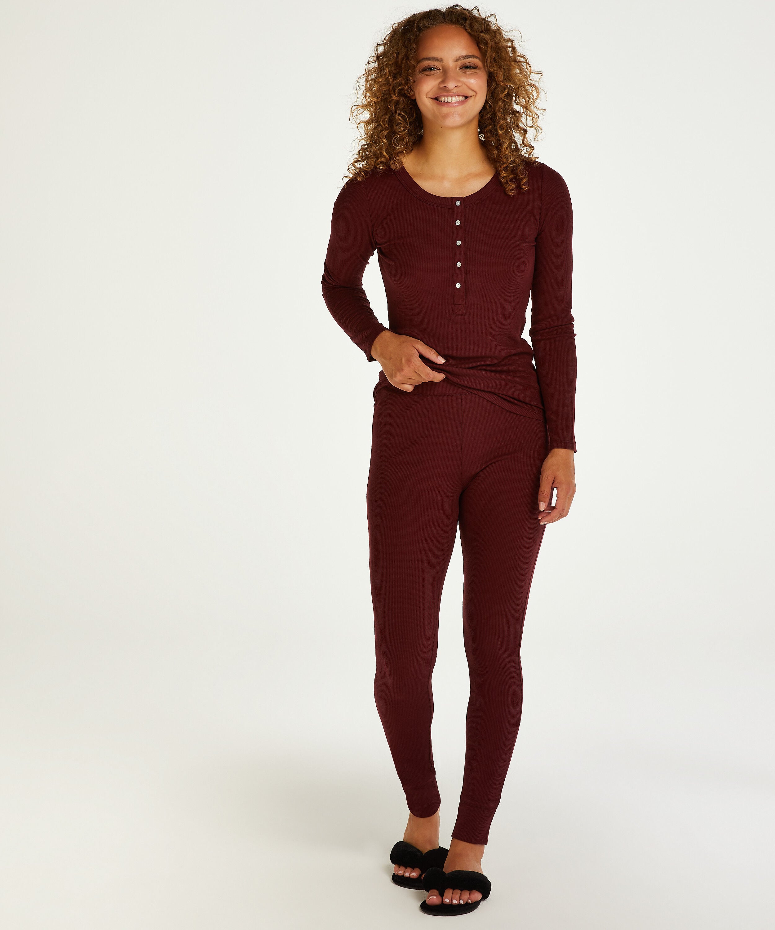 Pyjama Waffle Placket, Violet