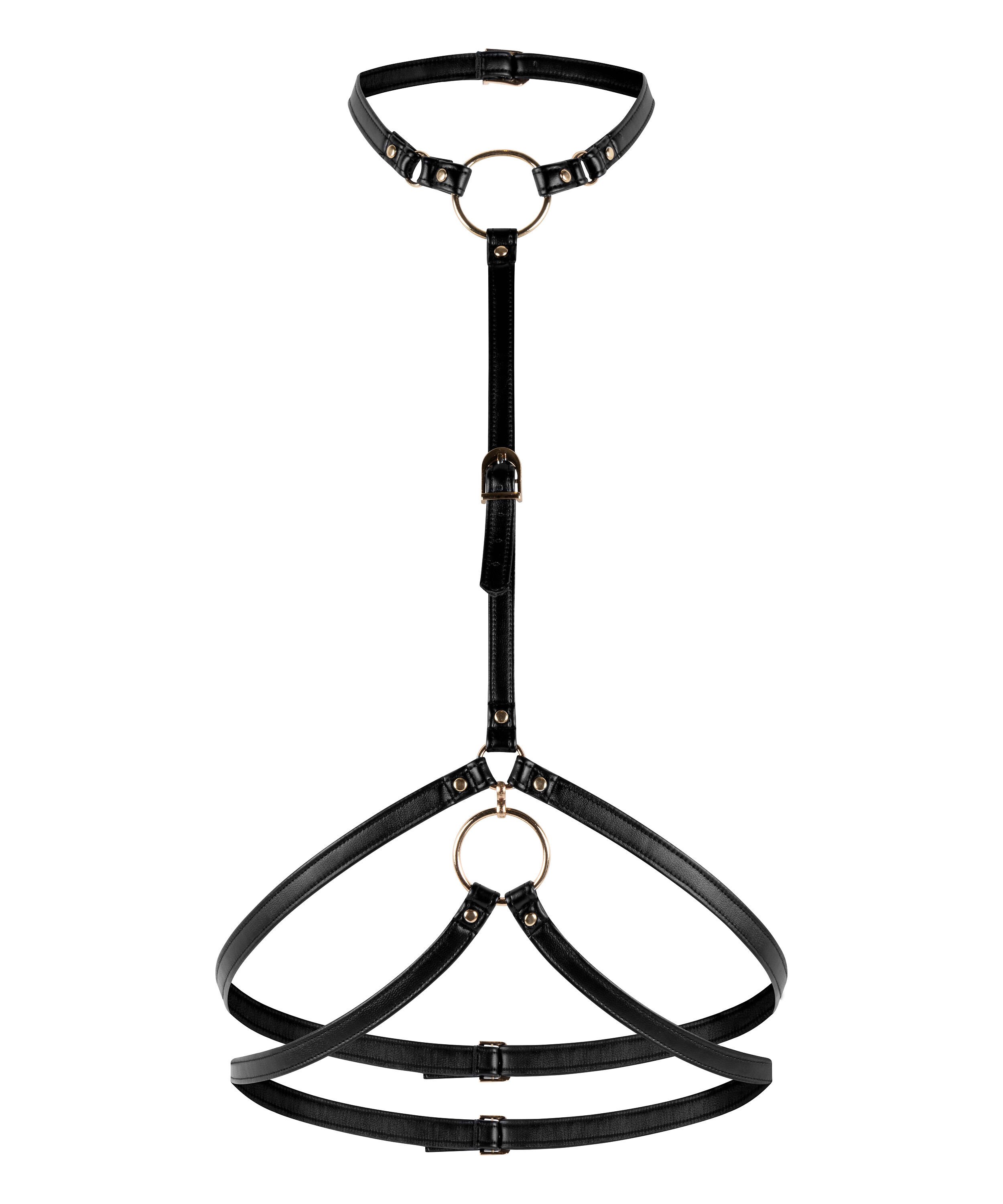 Haut de corset en similicuir, Noir