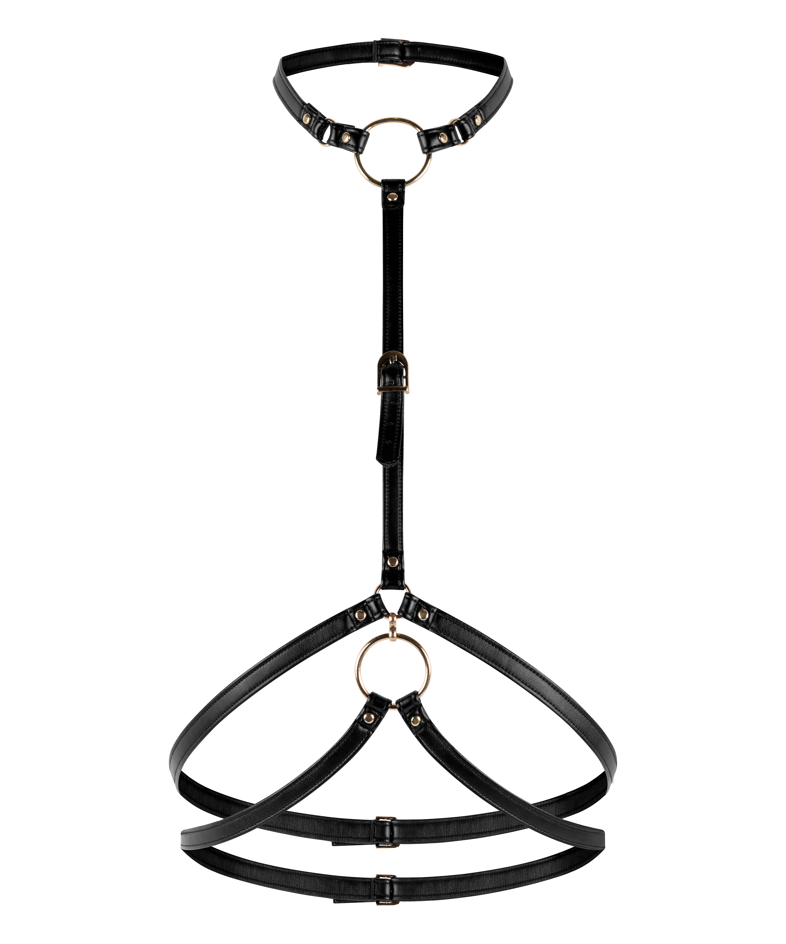 Haut de corset en similicuir, Noir, main