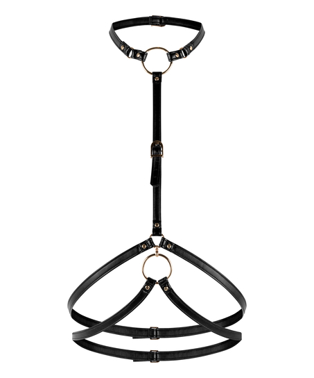 Haut de corset en similicuir, Noir