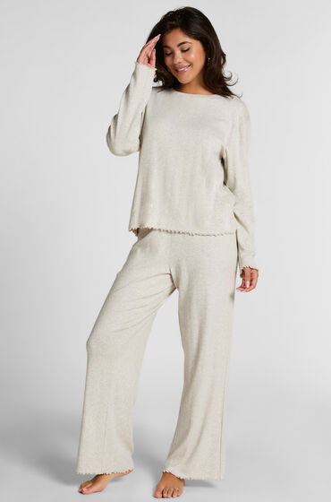 Hunkemöller Pyjama Pant Loose Pointelle Gris