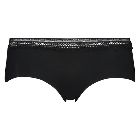 Invisible shorts lace waistband, Noir