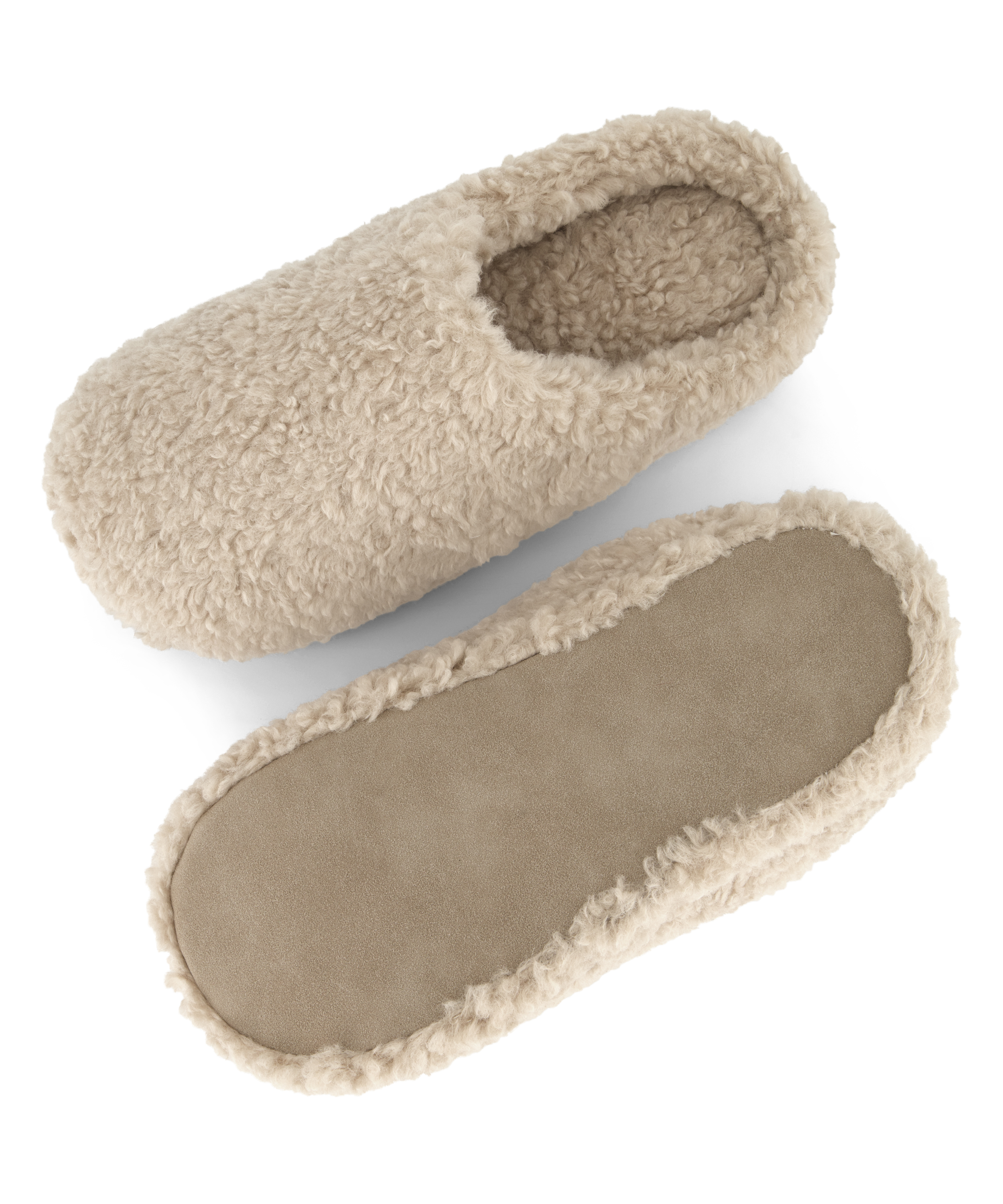 Pantoufles mules Teddy, Beige, main
