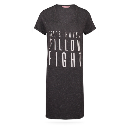 Chemise de nuit col en V, Gris