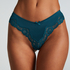 Slip brésilien Lace & Shine, Bleu
