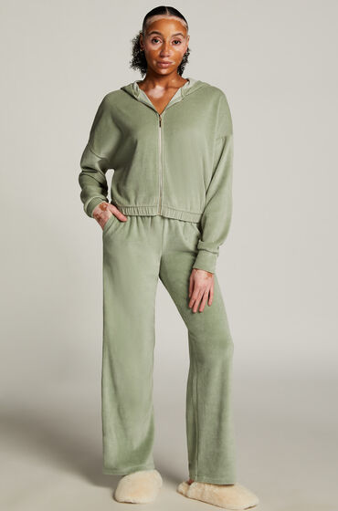 hunkemöller pantalon de pyjama velours vert