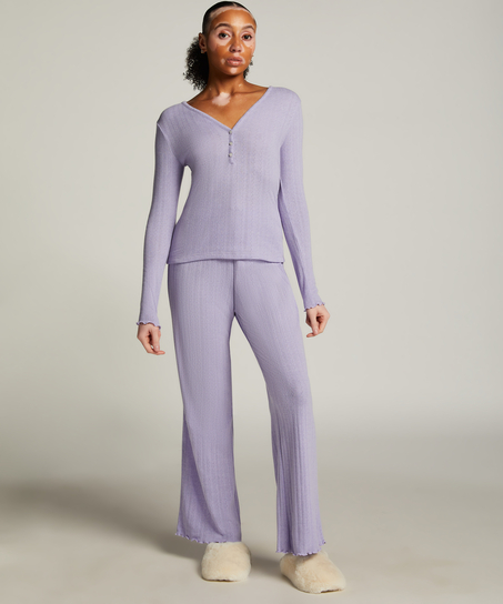Haut de pyjama Henley, Violet