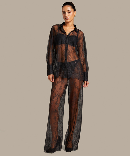 Haut en dentelle Camille, Noir