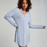 Robe-chemise &agrave; manches longues en jersey Essential, Bleu