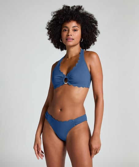 Slip de Bikini Rio Scallop, Bleu