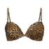 Haut de bikini &agrave; armatures pr&eacute;form&eacute; Leopard, Marron