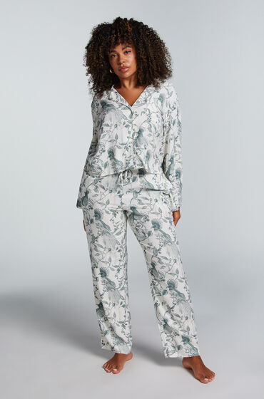 Hunkemöller Pantalon de pyjama en Coton Blanc