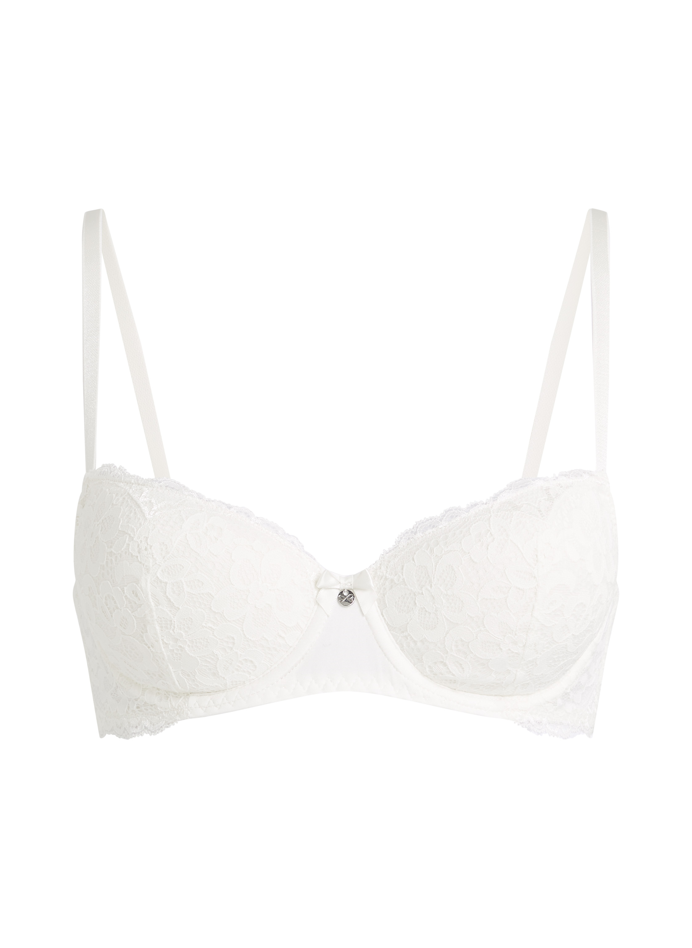 Soutien-gorge à armatures préformé Marine, Blanc, main