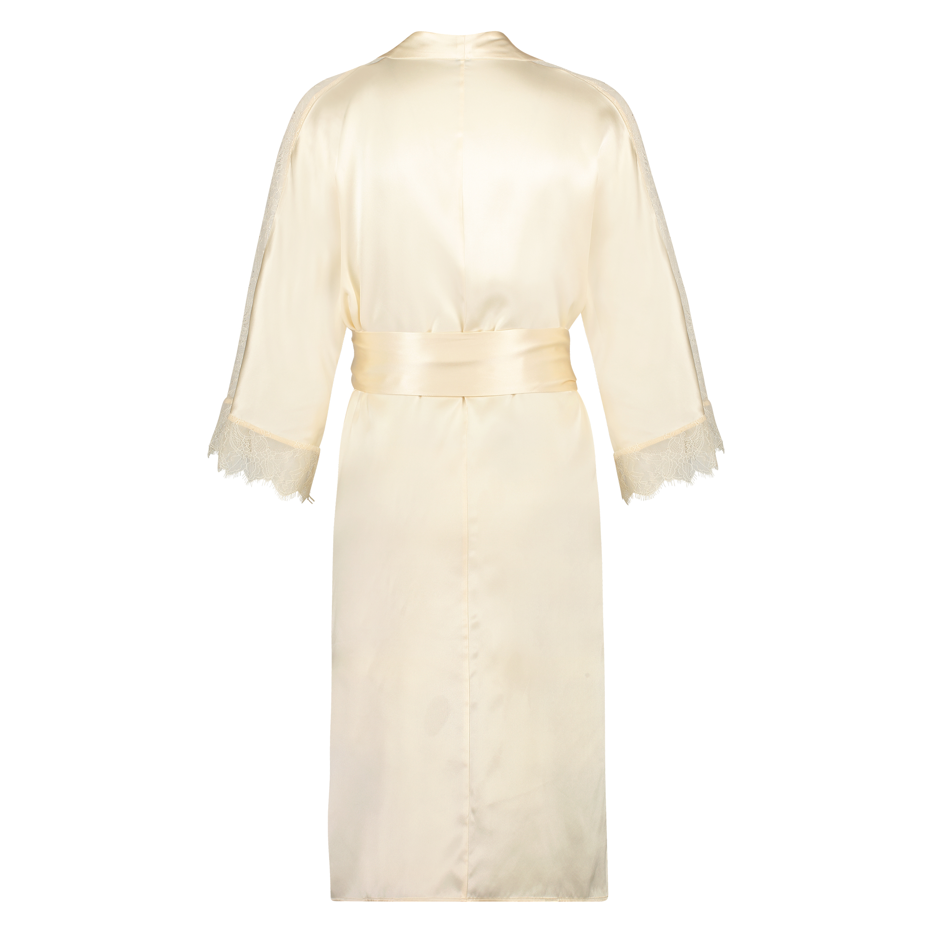 Kimono en dentelle de soie, Beige, main