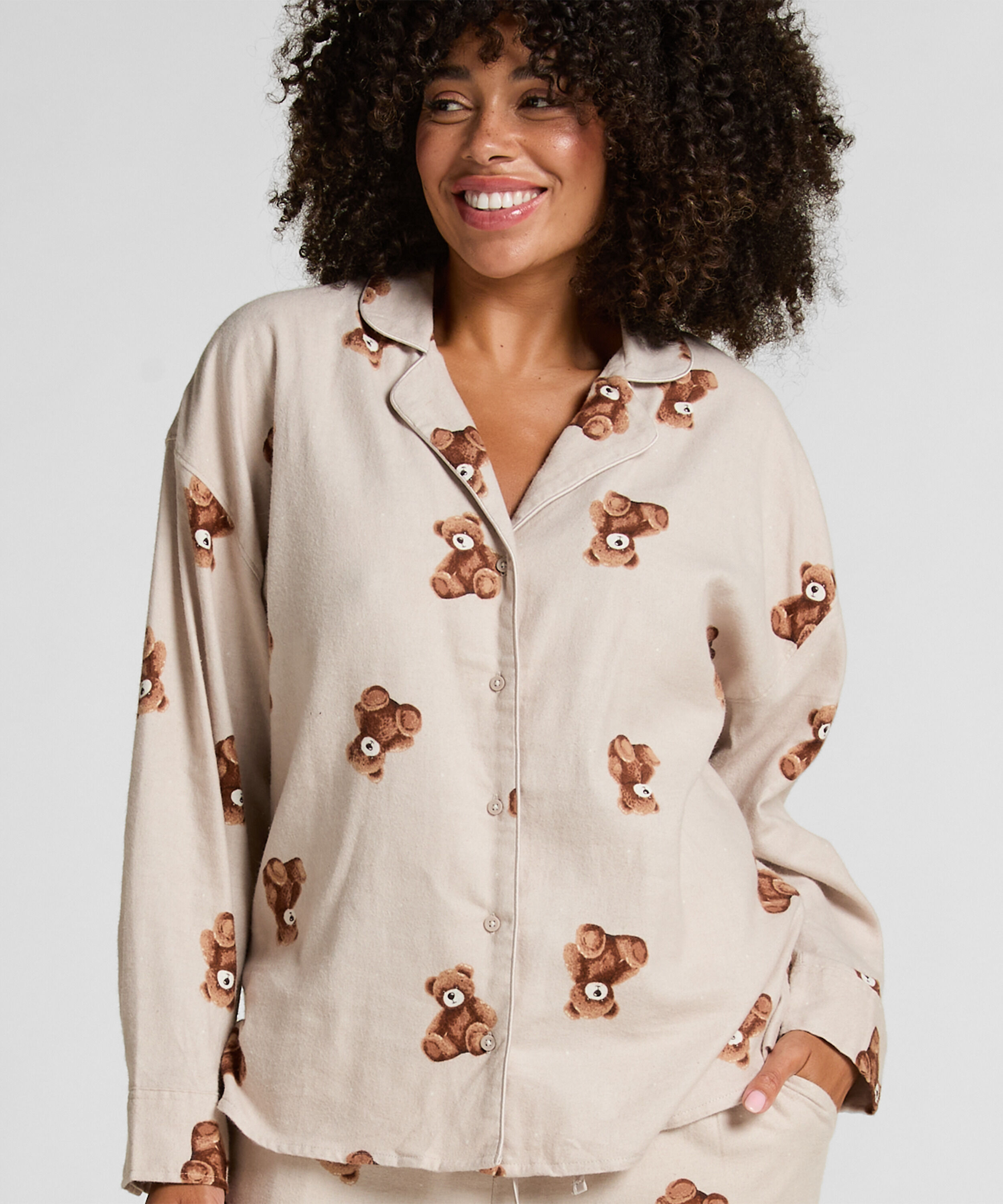 Veste en flanelle sergée ours, Beige Veste en flanelle sergée ours, Beige