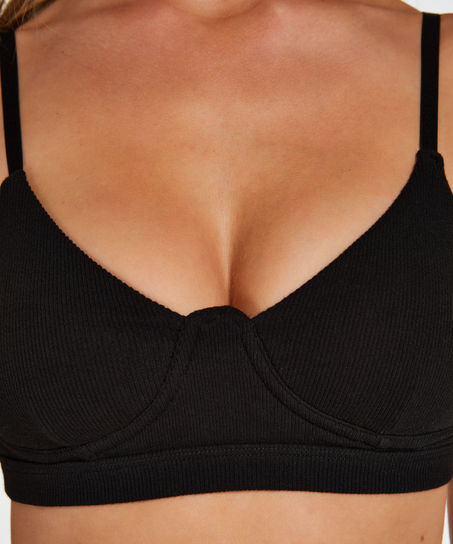 Brassière Rib Baddie, Noir