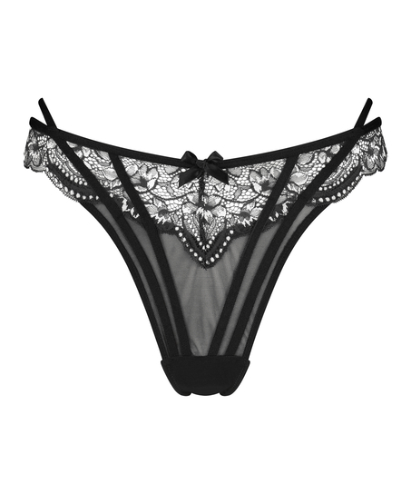 String taille haute Kirsty, Noir