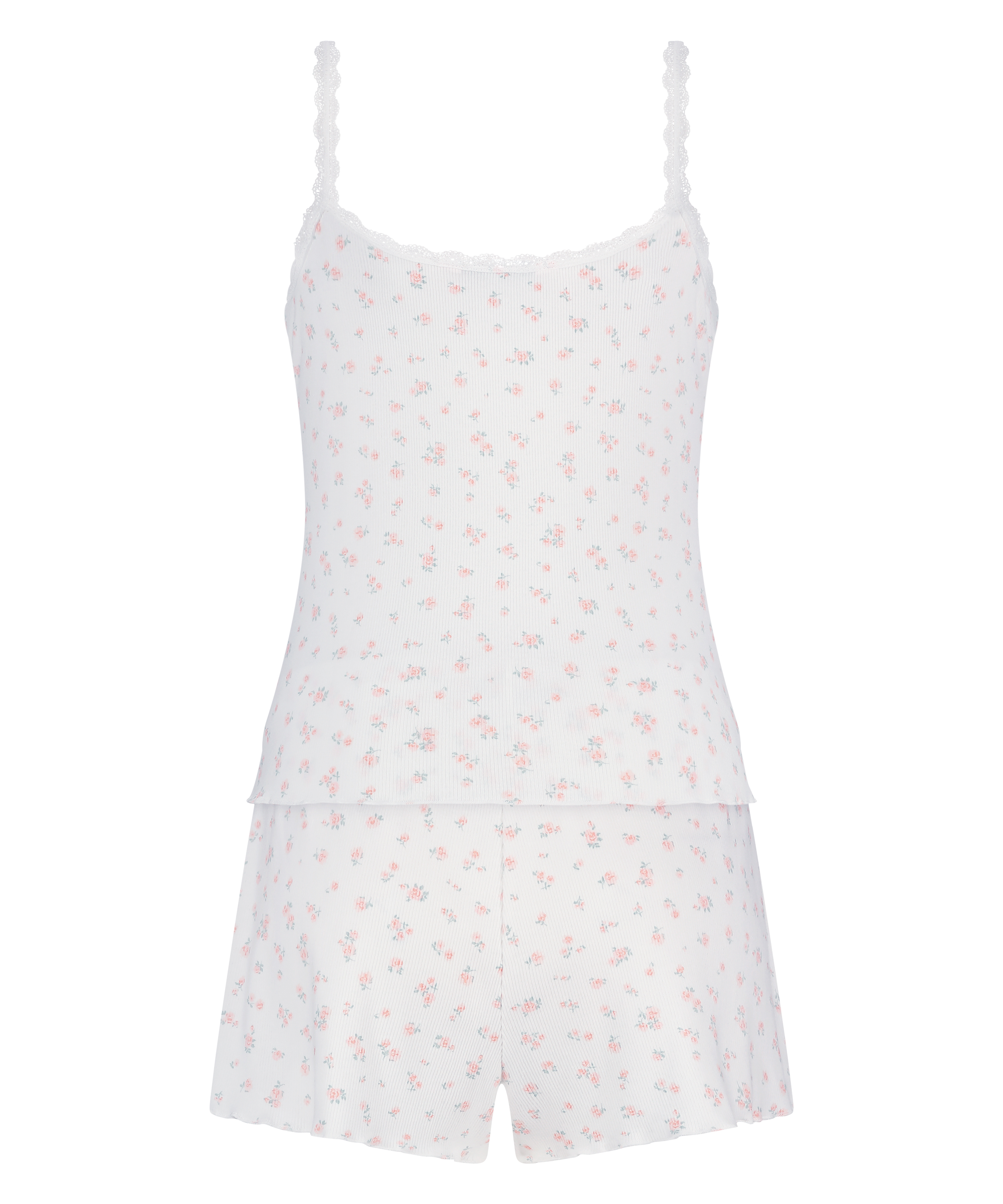 Ensemble pyjama côtelé, Rose, main