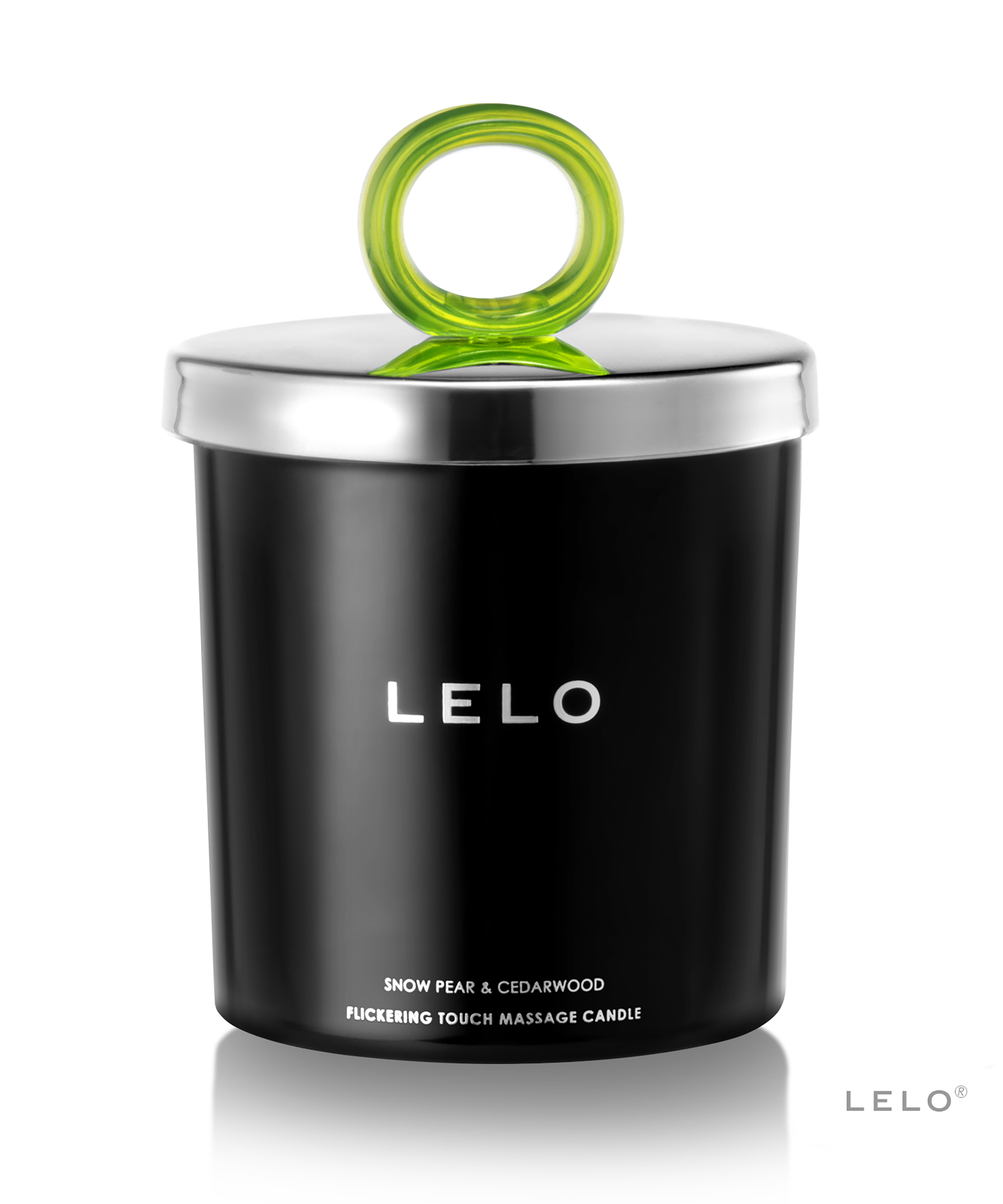 LELO Bougie de Massage Snow Pear & Cedarwood, Vert, main
