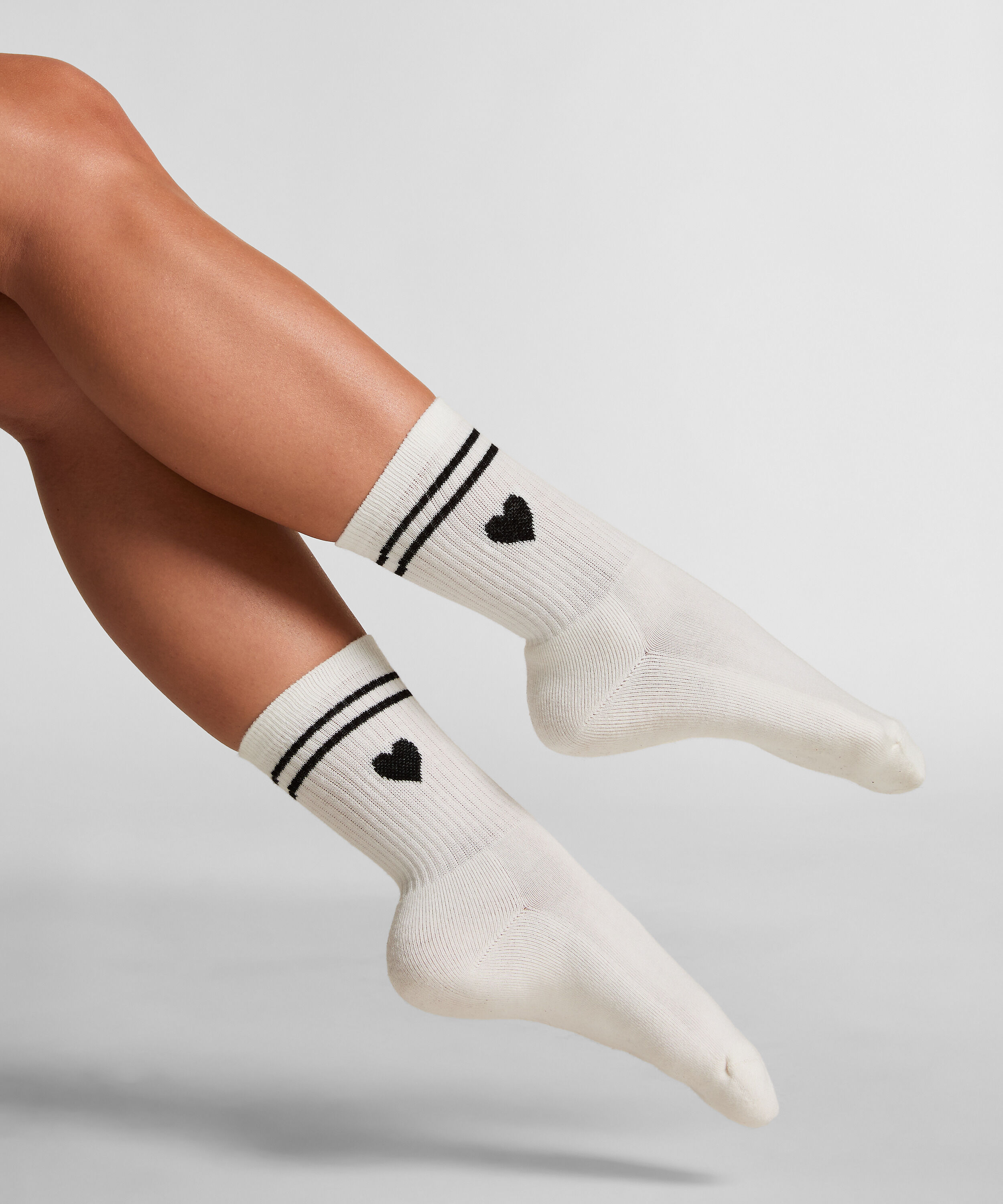 Chaussettes courtes en coton, Blanc