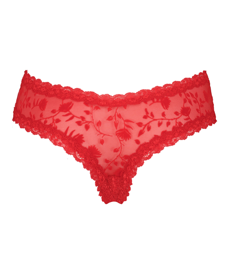 Slip brésilien V-shape Mesh, Rouge