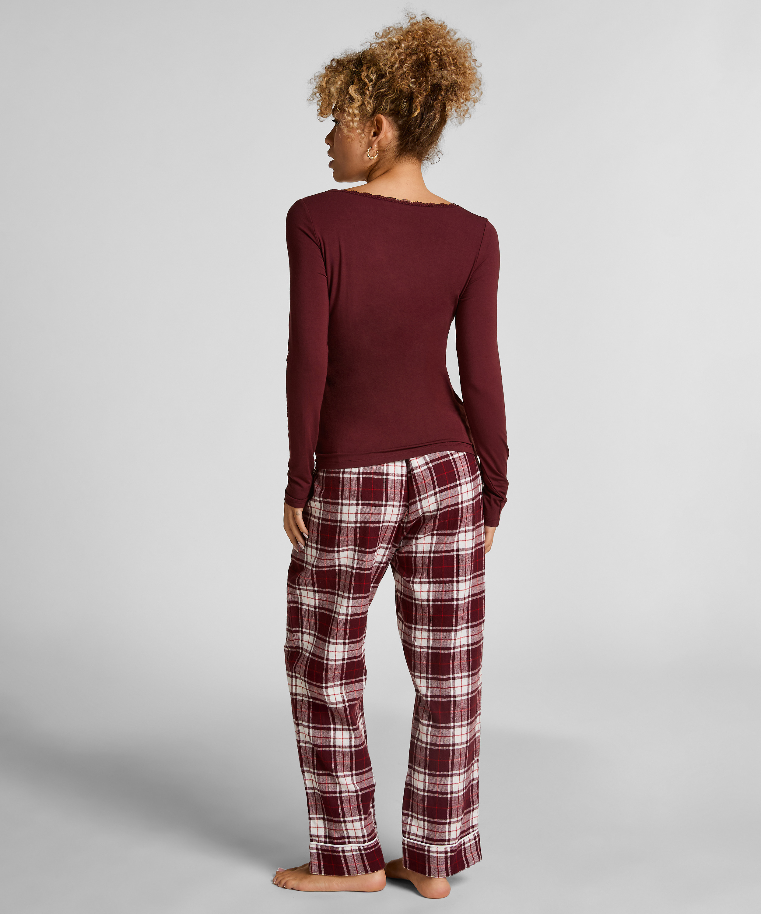 Pantalon de Pyjama Flanel, Violet, main