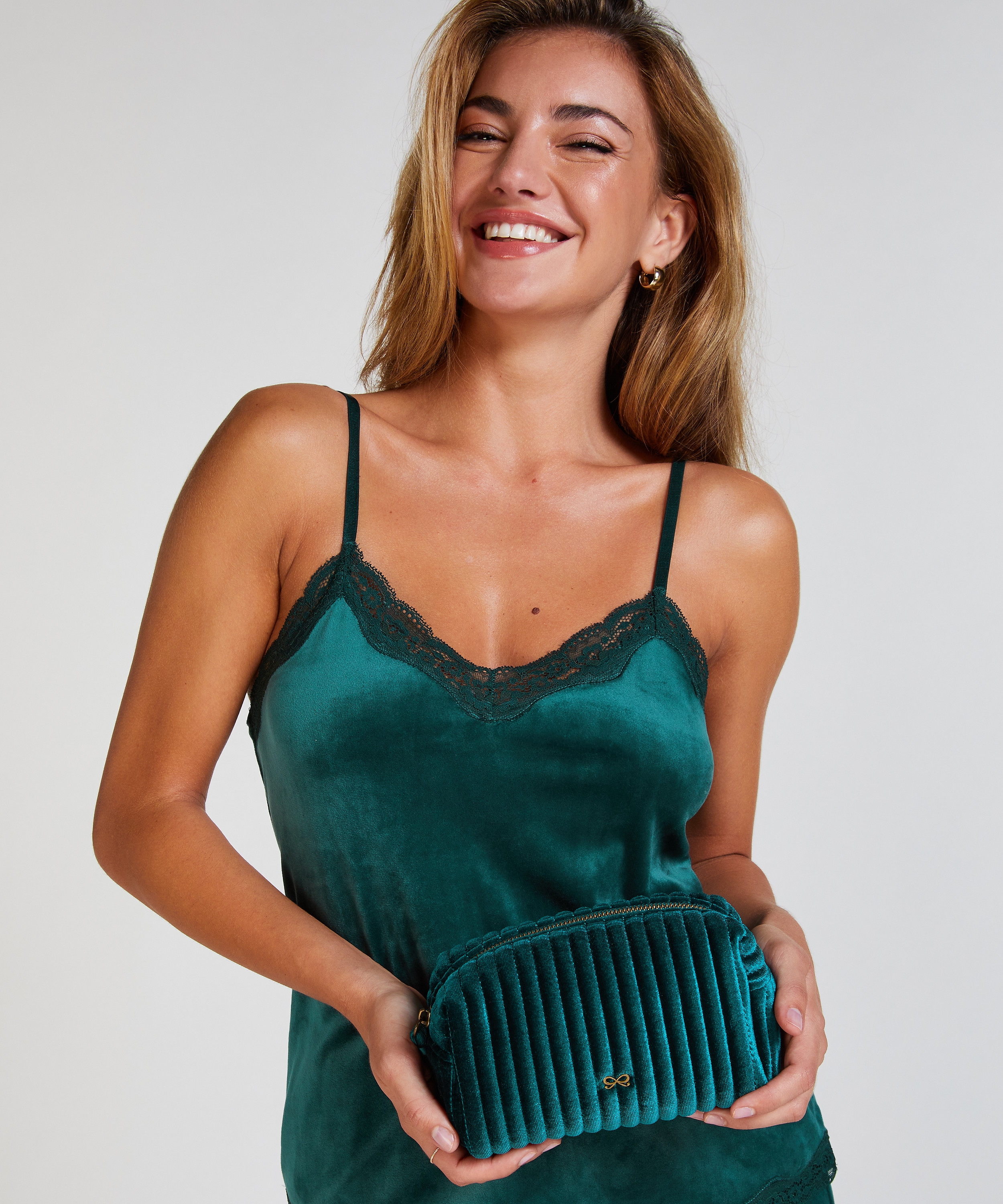 Trousse de maquillage, Vert, main