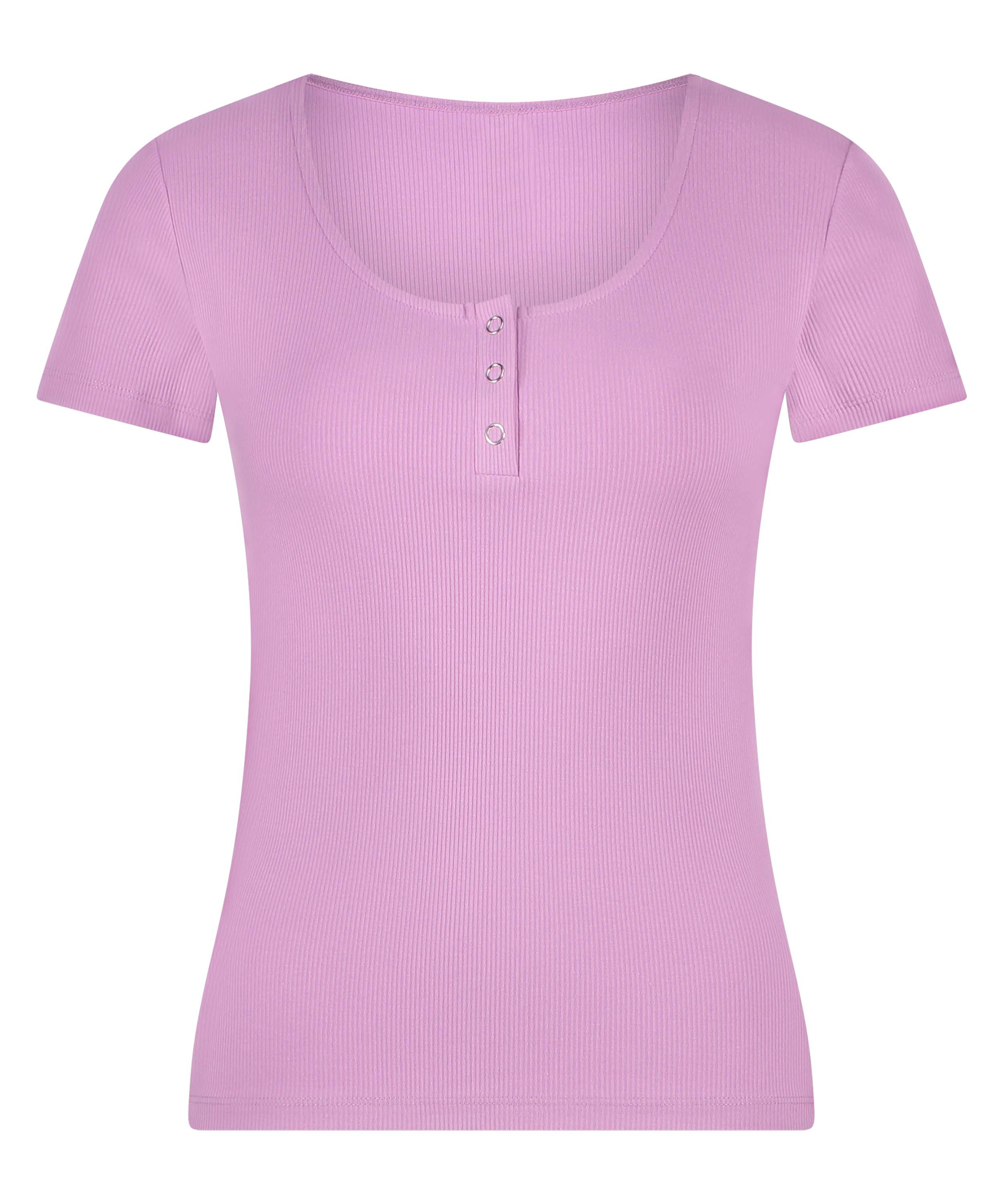 Haut de pyjama Henley, Violet, main