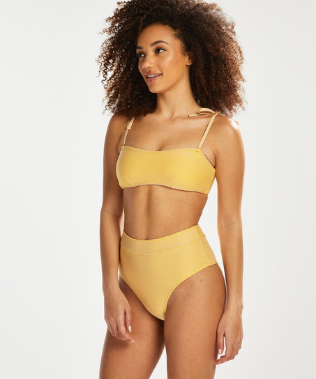 Bas de bikini coquin taille haute Carmel, Jaune