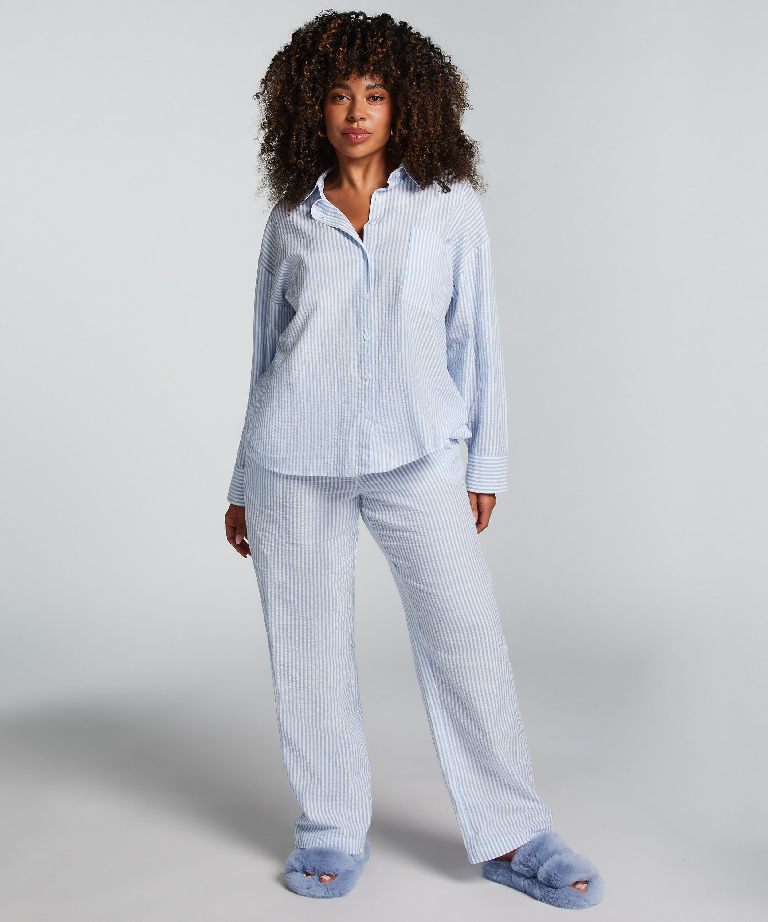 Haut de pyjama en Coton, Bleu