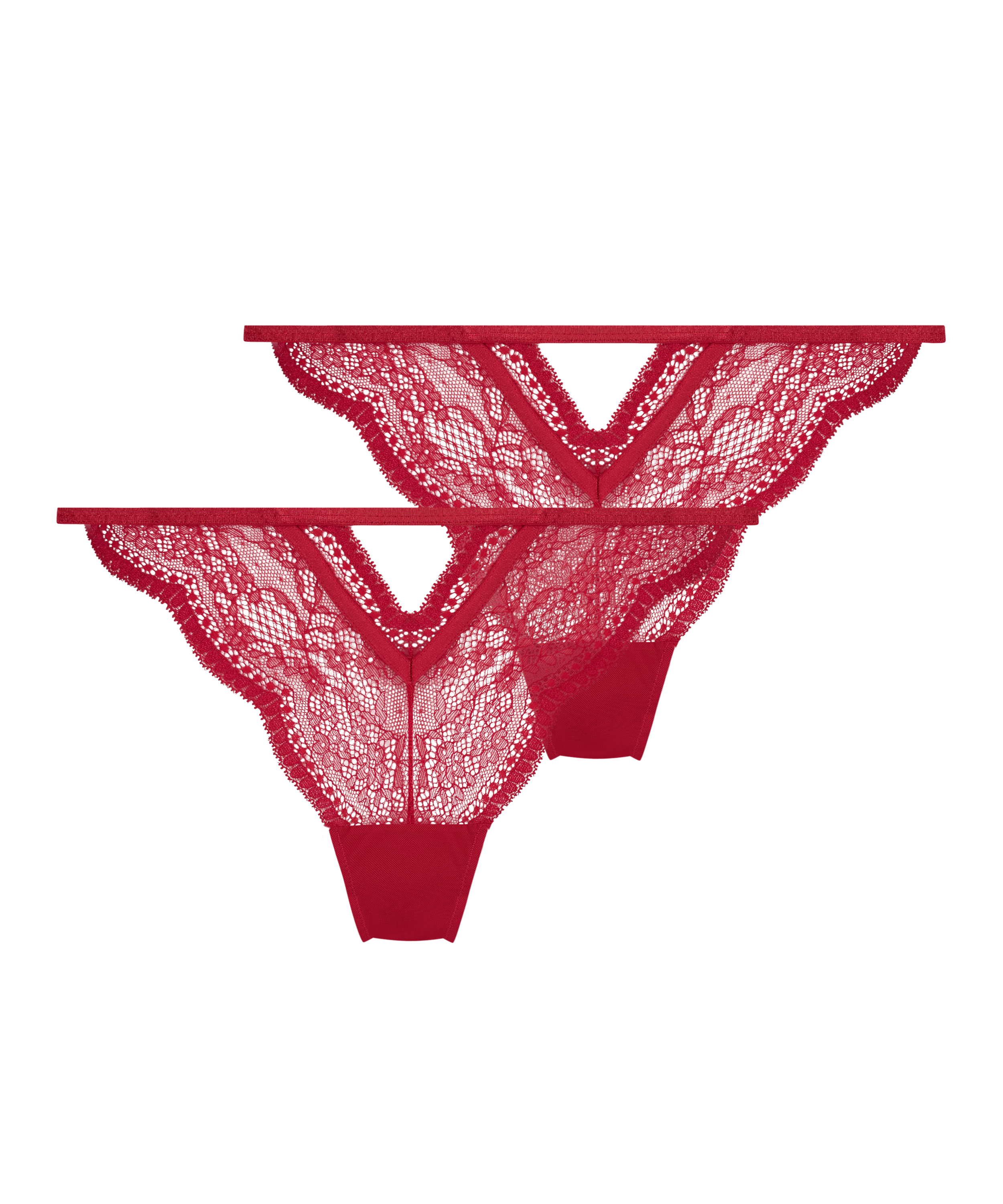 Lot de 2 slips brésiliens Isabelle, Rouge, main