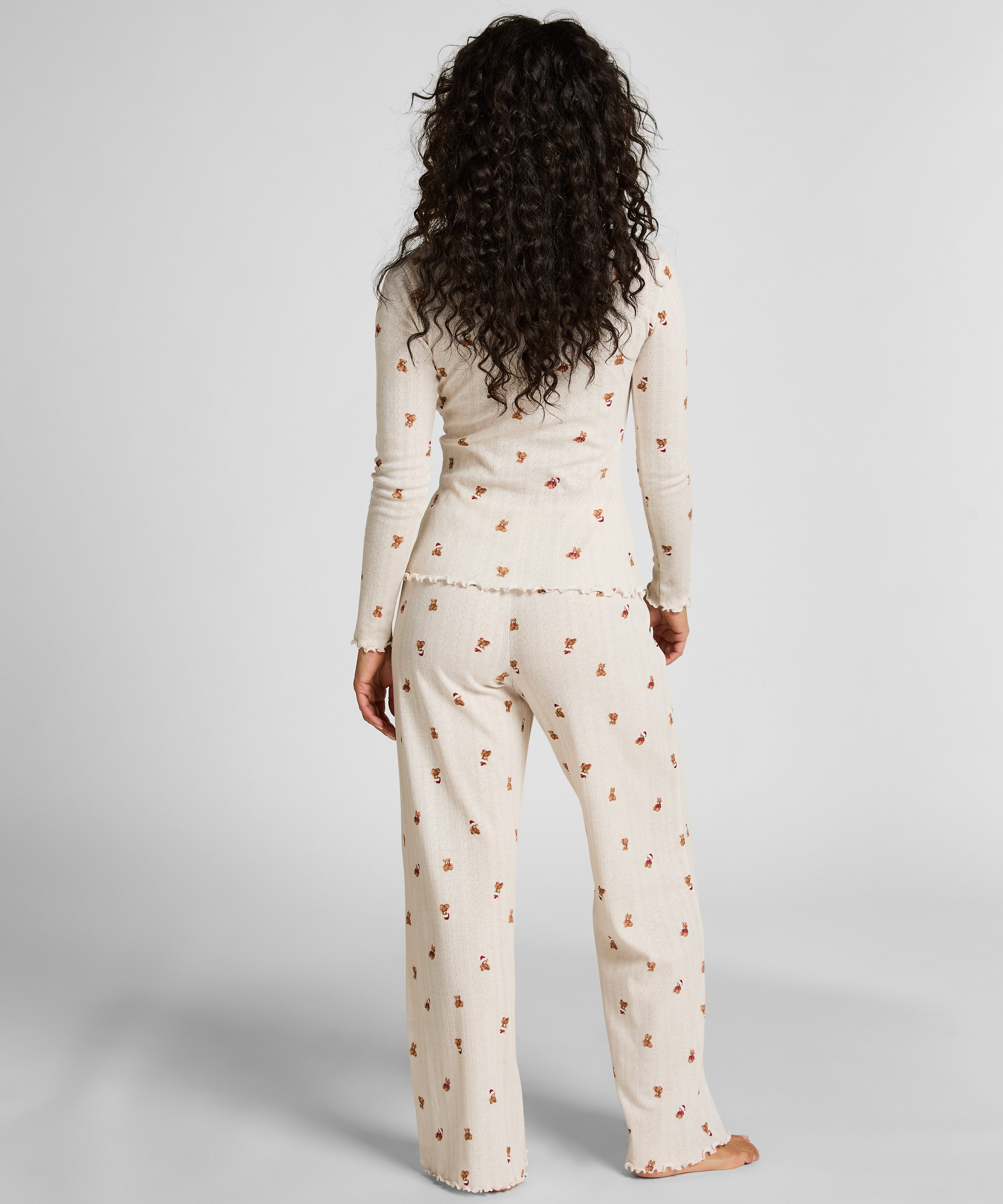 Pantalon de pyjama Pointelle, Blanc, main