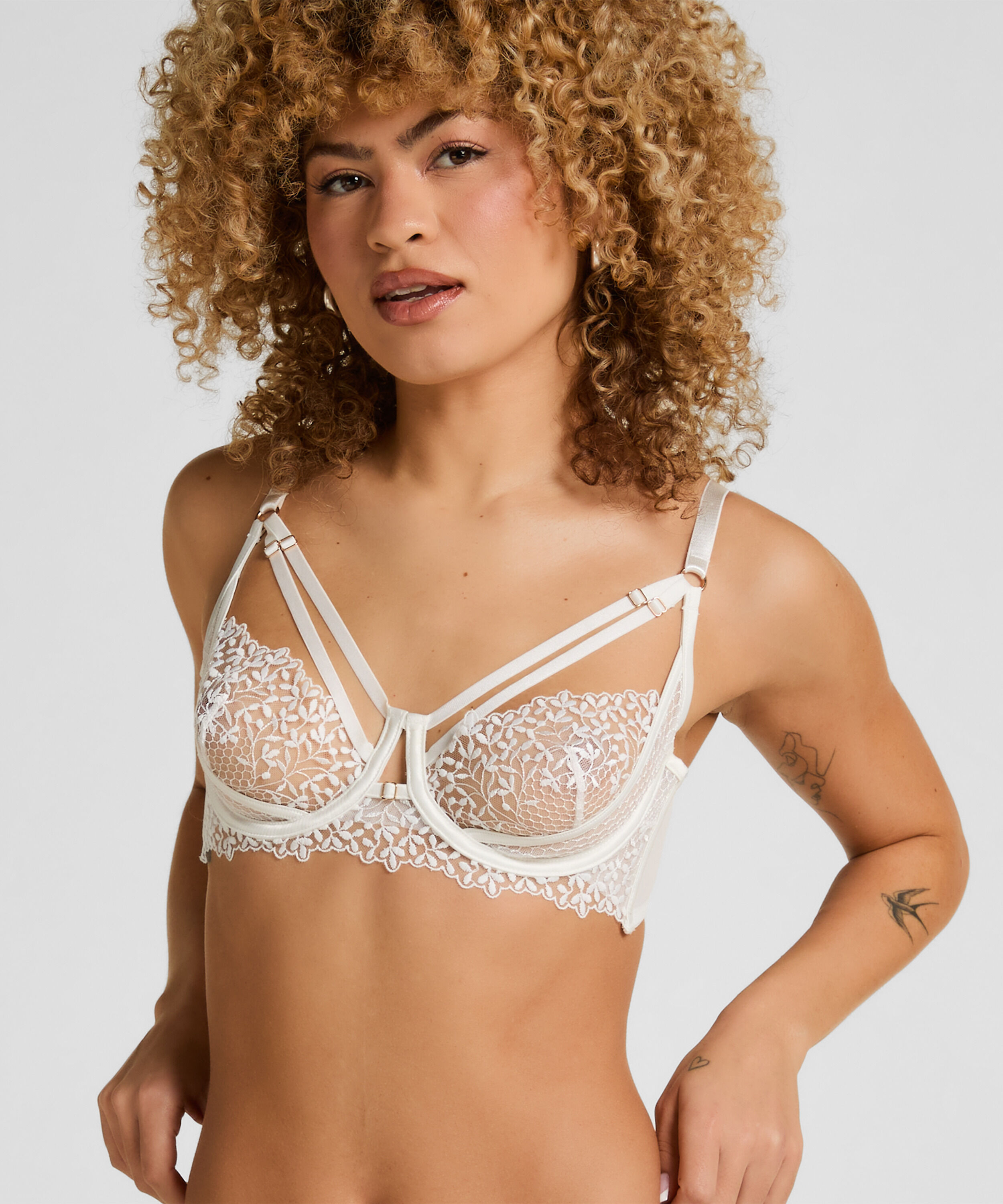 Soutien-Gorge Longline Kristina Armaturé Sans Rembourrage, Blanc