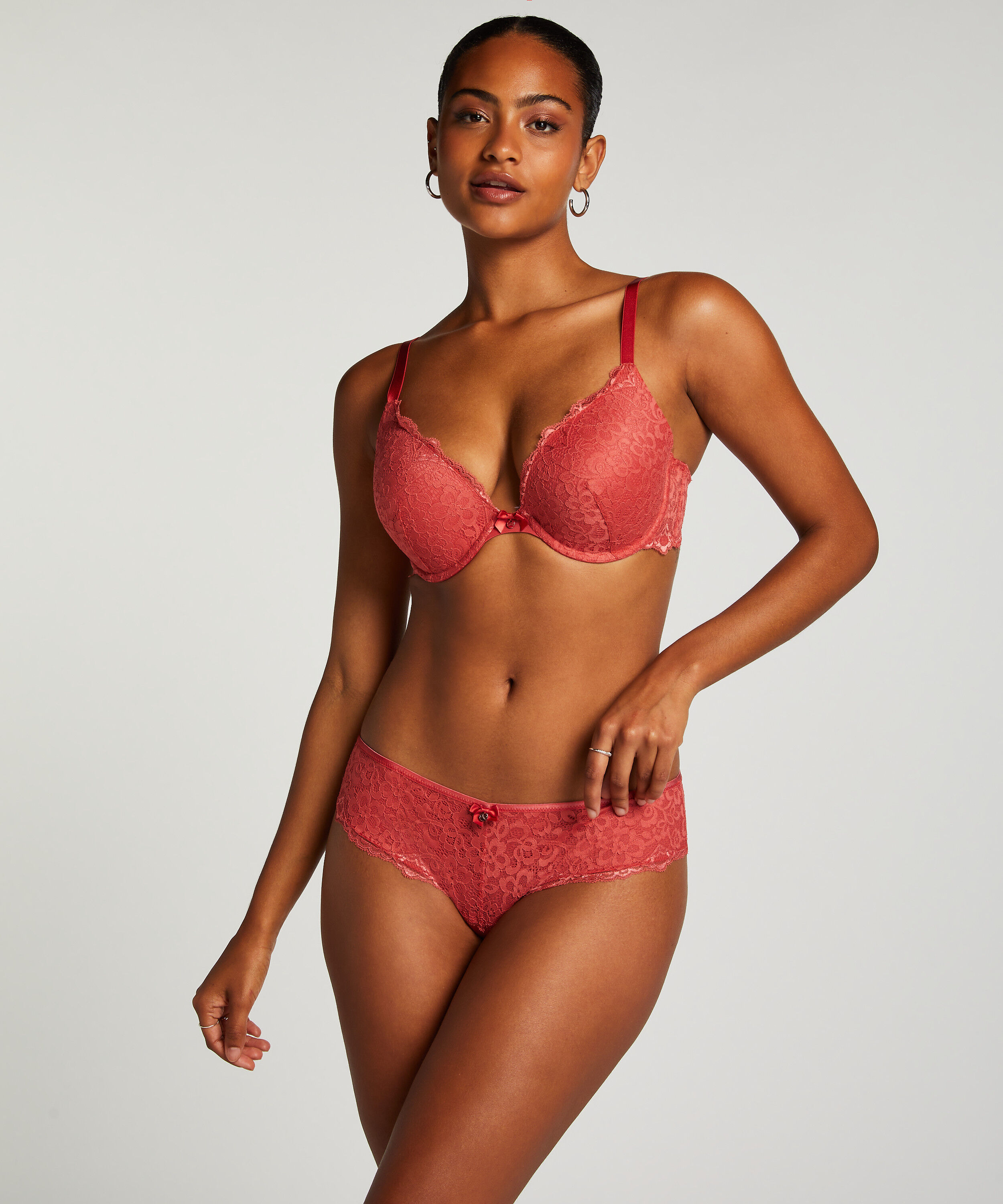 Slip brésilien Marine, Rouge