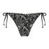 Bas de bikini brésilien tanga Paisley, Noir