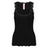 Singlet top cami rib lace, Noir